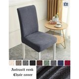 Baqdo Tuğla Desen Yüksek Kaliteli Sandalye Kılıfı, Sandalye Örtüsü, Lastikli, Likralı, Yıkanabılır 1 Adet - Antrasit - 35 x 50 cm