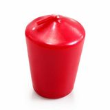 Bar Mum Kısa 3,5x5cm Metalik Kırmızı Renk Pamuk Fitil Parafin Wax Dumansız Kokusuz Mum 1 Adet