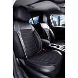 Bar Oto Tuning Fiat Doblo 2010-2015 Lüks Oto Koltuk Kılıfı Arka 2+1 Parçalı Deluxe Siyah Beyaz - Siyah - Beyaz