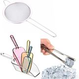 Bar Süzgeci 5.5 cm Buz Maşası Buz Küreği 4lü Seti Kokteyl Seti Kokteyl Süzgeci Bar Maşası 6 Parça