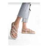 BARAK SHOES Kadın Bej Halat İp Sandalet Hasır Örme Tabanlı Yazlık Sandalet