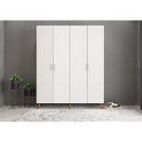 Baramolife Dört Kapaklı Ayakkabılık Ceviz ve beyaz P.d.a._7_160cm