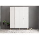 Baramolife Dört Kapaklı Ayakkabılık Meşe ve beyaz P.d.a._9_140cm
