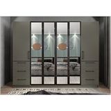 Baramolife GACT2 Trend Camlı 6 Kapaklı Antrasit 230 cm Gardrop