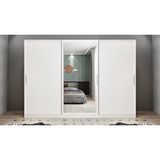 Baramolife GRI1 Işıltı Sürgülü Beyaz 180 cm Gardrop