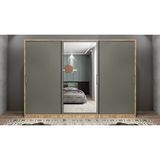 Baramolife GRI10 Işıltı Sürgülü Çam Antrasit 180 cm Gardrop