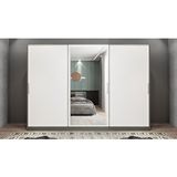 Baramolife GRI6 Işıltı Sürgülü Antrasit Beyaz 180 cm Gardrop