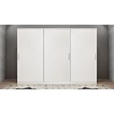 Baramolife GRİE1 Eko Işıltı Sürgülü Beyaz 208 cm Gardrop