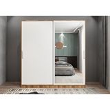 Baramolife GRK7 Kale Sürgülü Ceviz Beyaz 180 cm Gardrop