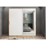 Baramolife GRK8 Kale Sürgülü Çam Beyaz 120 cm Gardrop
