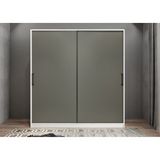 Baramolife GRLE6 Eko Life Sürgülü Beyaz Füme 160 cm Gardrop