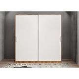 Baramolife GRLE7 Eko Life Sürgülü Ceviz Beyaz 140 cm Gardrop