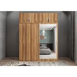 Baramolife GRS3 Süper Sürgülü Ceviz 140 cm Gardrop