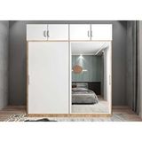 Baramolife GRS8 Süper Sürgülü Çam Beyaz 160 cm Gardrop