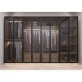 Baramolife GSCT4 Trend Camlı Sekiz Kapaklı Meşe 280 cm Gardrop