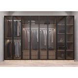 Baramolife GSCT4 Trend Camlı Sekiz Kapaklı Meşe 320 cm Gardrop