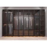 Baramolife GSCT5 Trend Camlı Sekiz Kapaklı Ceviz 320 cm Gardrop