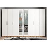 Baramolife GSL10 Life Sekiz Kapaklı Ceviz Beyaz 280 cm Gardrop