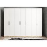 Baramolife GYE7 Eko Yedi Kapaklı Meşe Beyaz 315 cm Gardrop