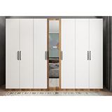 Baramolife GYL8 Life Yedi Kapaklı Ceviz Beyaz 315 cm Gardrop