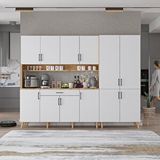 Baramolife Kahve Köşesi Çok Amaçlı Mutfak Dolabı Çam ve beyaz M.a.y_7_240cm