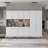 Baramolife Kahve Köşesi Çok Amaçlı Mutfak Dolabı Ceviz ve beyaz M.a.y_9_210cm