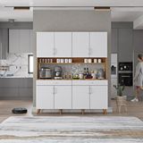 Baramolife Kahve Köşesi Çok Amaçlı Mutfak Dolabı Ceviz ve beyaz M.d.m_9_160cm