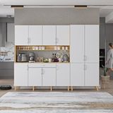 Baramolife Kahve Köşesi Çok Amaçlı Mutfak Dolabı Meşe ve beyaz M.a.y_8_240cm