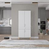 Baramolife Kahve Köşesi Çok Amaçlı Mutfak Dolabı Meşe ve beyaz M.i.b_8_70cm