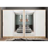 Baramolife Yıldız Sürgülü Gardırop Çam ve beyaz G.r.y_8_240cm