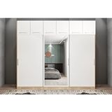 Baramolife Zirve Sürgülü Gardırop Meşe ve beyaz G.r.z_9_270cm