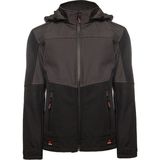 Baran Işık Softshell Kapşonlu Parçalı Mont - L - Siyah - Füme