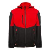 Baran Işık Softshell Kapşonlu Parçalı Mont - S - Siyah - Kırmızı