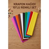 Baran Kırtasiye 10’lu Renkli Krapon Kağıdı Seti - Okul ve El Sanatları Grafon Kağıdı Paketi