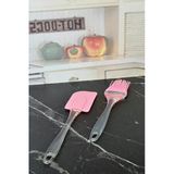 Baranex Silikon Yumurta Fırçası Ve Spatula 2'Li Set Silikon Pembe