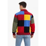 BARAN&SEREN Slim Fit Patchwork Polar Ceket – Renk Bloklu Modern Tasarım