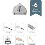 Barba Fh-46 Set Üstü Hibrit Bahçe Fırını - Yeni Nesil Gazlı ve Odunlu Taş Fırın - Mega Paket