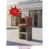Barbekü Gross 70 Lik Hazır Beton Barbekü Piknik Model - Gri - Kırmızı