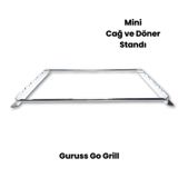 Barbekü Mangal Mini Cağ ve Döner Şiş Standı (Krom Kaplı) (Guruss Go Grill)