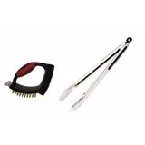 Barbekü Maşası 35 cm - Barbekü Fırçası Seti - Mangal Maşası 35 cm - Mangal Fırçası Seti