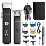 Barberboss Taşınabilir Sakal Ve Saç Kesme Makinesi, Erkekler İçin Sakal Kesme Makinesi, Seramik Bıçaklı, Hassas Kadran, Kılavuz Taraklar, Usb