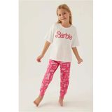 Barbie 1704 Pamuklu Anne Kız Kısa Kollu Kız Çocuk Pijama Takımı