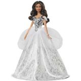 Barbie 2021 Mutlu Yıllar Bebeği Gümüş Rengi Elbiseli GXL20 30 cm Dalgalı Siyah Saçlı Renkli Aksesuar