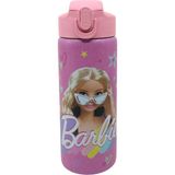 Barbie 600ML Barbie Lisanslı Pipetli Kilitlenebilir Kapak Paslanmaz Çelik Termos Matara - 0,60 lt