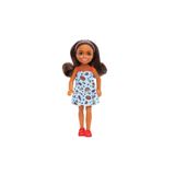 Barbie Aksesuarlı Chelsea Bebekler - Esmer Mavi Askılı Elbise Hxm97