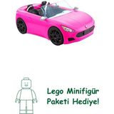 Barbie Araba Dönen tekerlekleri olan, 2 kişilik, üstü açık Barbie Araç, 3-7 yaş arası çocuklar için HBT92