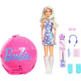Barbie Barbıe® Team Barbıe™ Roll & Reveal™ Pop Yıldızı Bebek ve Aksesuarları, Sarışın Bebek, 8 Sürpriz ve Disko Topu Kılıfı JMK19
