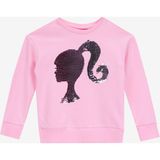 Barbie Baskılı Kız Çocuk Pembe - Gümüş Sweatshırt BRB5WG-SWT6624