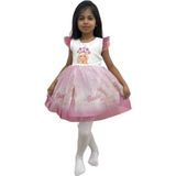 Barbie Baskılı Kız Elbise 2/5 Yaş - Fuşya