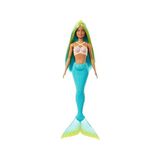 Barbie Bebek Mavi ve Sarı Renkli Saçları, Turkuaz Kuyruğu ve Saç Aksesuarıyla Barbie Deniz Kızı Bebek HRR03 + 3 Barbie Oyuncağı